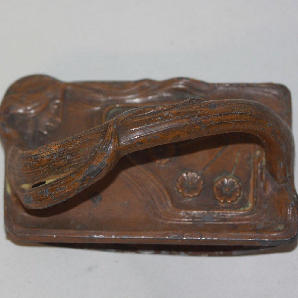Antique Ink Blotter Rocker Roller Ornate Metal Victorian Woman Flowers  Metal